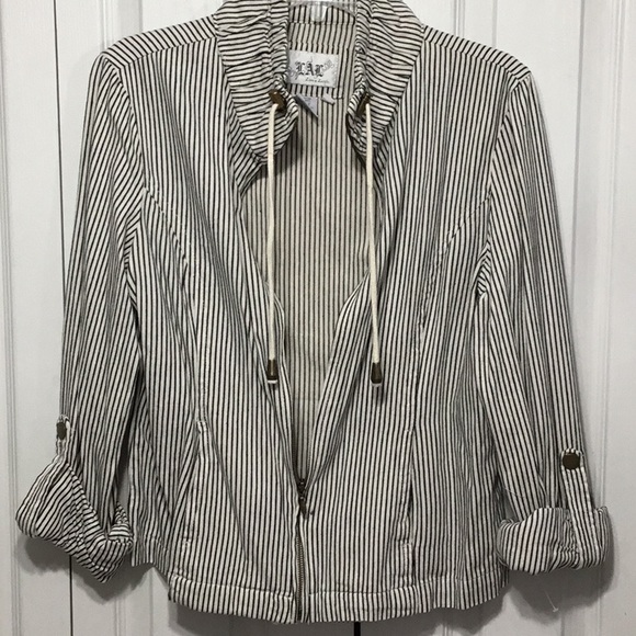 lal Jackets & Blazers - NWT-LAL- Striped BLK & White Jkt Rolled sleeves M